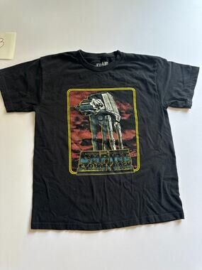 Star Wars Boys M Shirt Black Empire Strikes Back Print Short Sleeve Crew Kids
